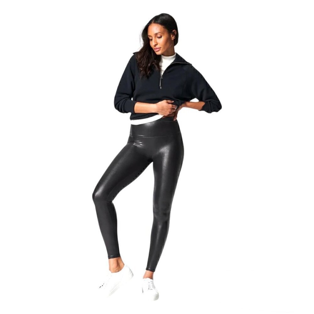 Women's SPANX Faux Leather Leggings Black Size Large